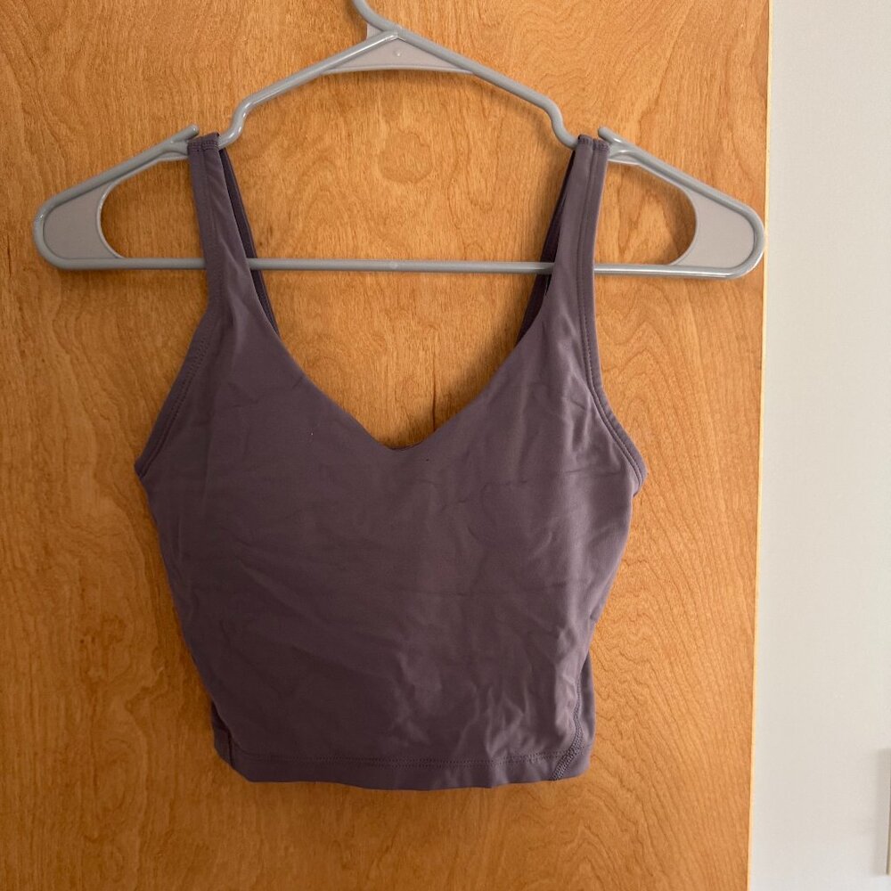 Amazon Grey Purple Long Sports Bra with Padding